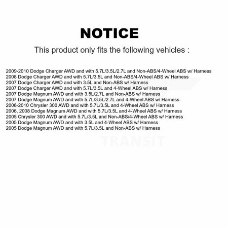 Mpulse Front ABS Wheel Speed Sensor For Chrysler 300 Dodge Charger Magnum w/ Harness SEN-2ABS2118
